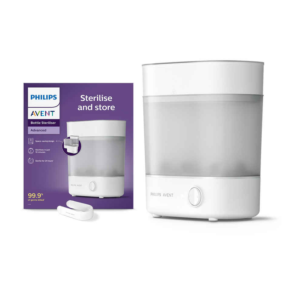 Philips Avent Bottle Sterilizer | Kills 99% Germs | Natural Steam | Stays 24hrs | SCF291/00