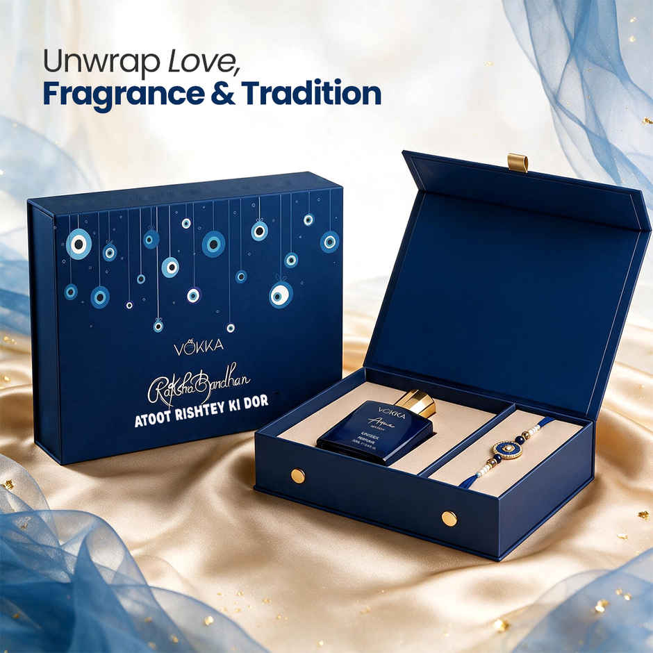 Vokka Raksha Bandhan Gift Set | Aqua Perfume & Premium Rakhi for Brother