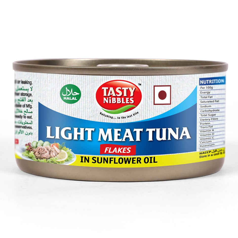 Tasty Nibbles Light Meat Tuna Flakes In Sunflower Oil Canned