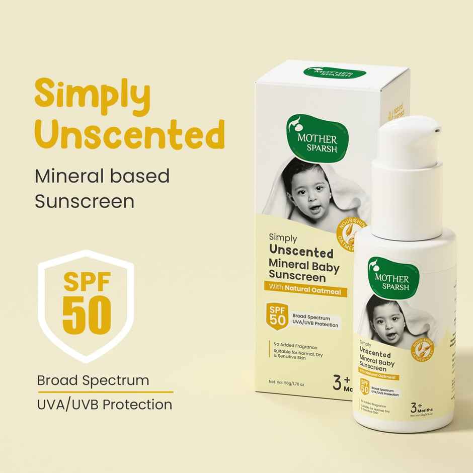 Mother Sparsh Simply Unscented Sunscreen For Babies With Spf 50