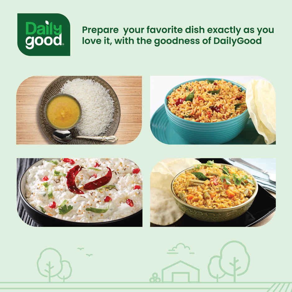 Daily Good Kurnool Sona Masoori Steam Rice(5kg) & Daily Good Unpolished Toor / Tur / Arhar Dal(500gms) Combo