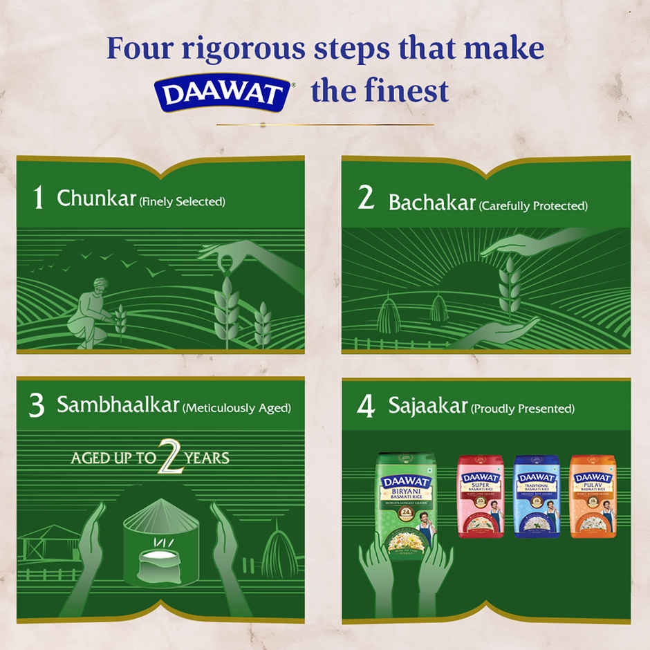 Daawat Biryani Pure Basmati Rice | Extra Long Grain