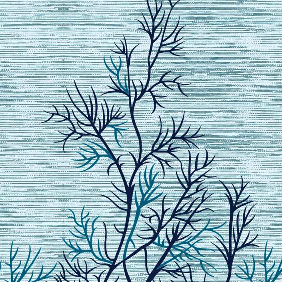 Story@Home 200 GSM Polyester Abstract 2 Piece Window Curtain | Blue & White