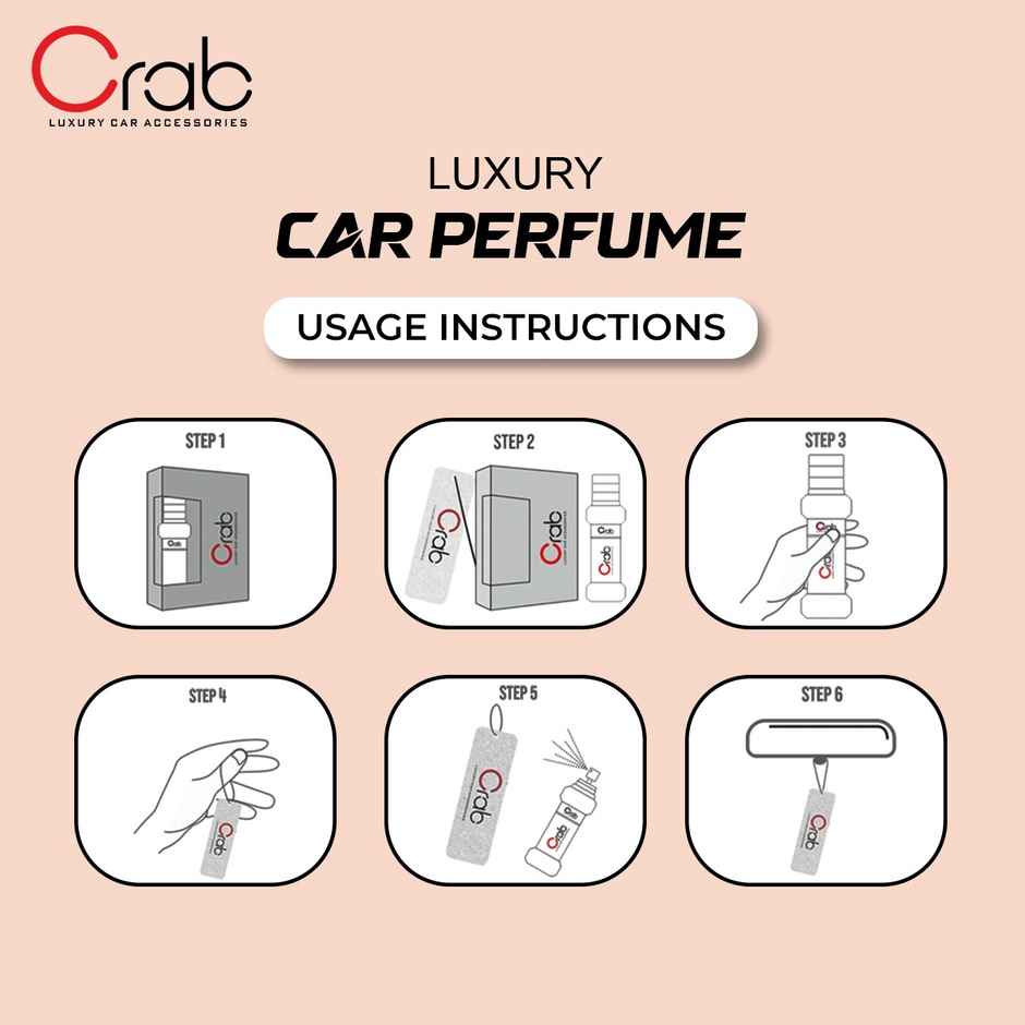 Crab Premium Serene Fragrance Spray | Long-Lasting Car Perfume Freshener | Home, Office & Vehicles