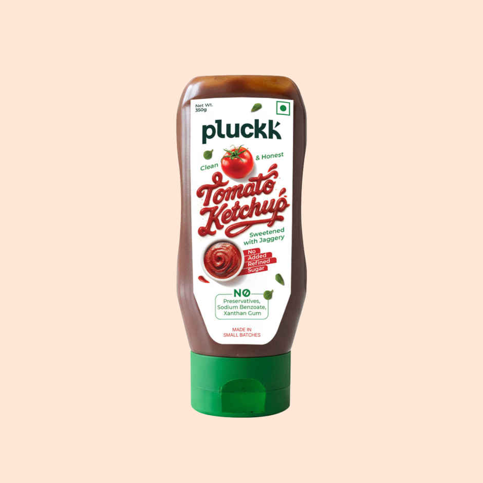 Pluckk Guilt-Free Tomato Ketchup - No Refined Sugar, No Preservatives, No Artificial Thickeners