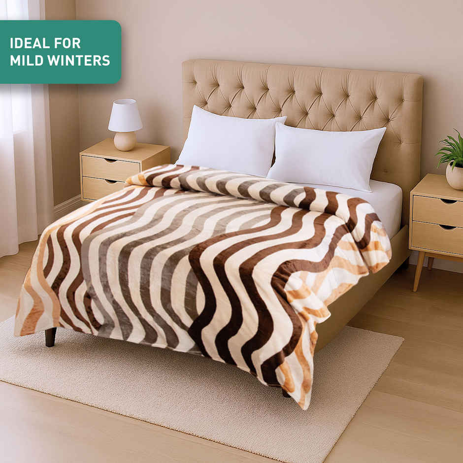 Home Elegance by myTrident Double AC Blanket | Mild Weather Flannel Tidal