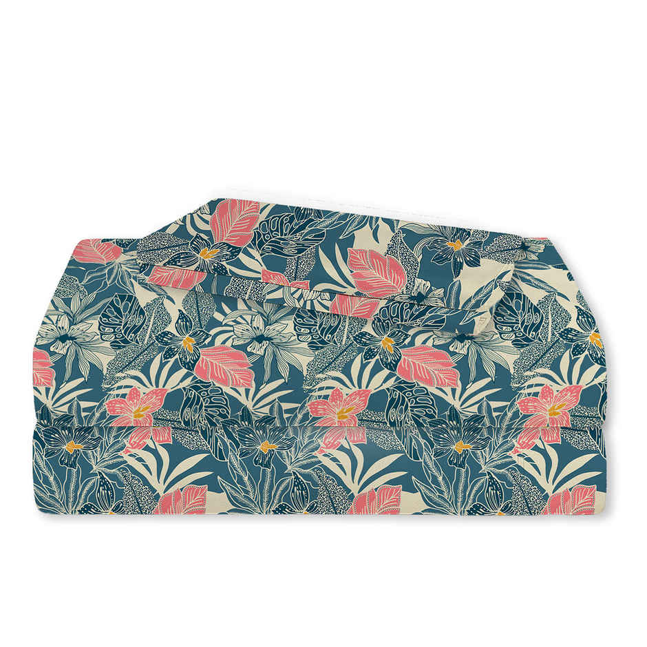 Home Elegance by myTrident Microfiber Bedsheet Set | Queen Size Double Bed sheet | 2 Pillow Covers | Wildflower