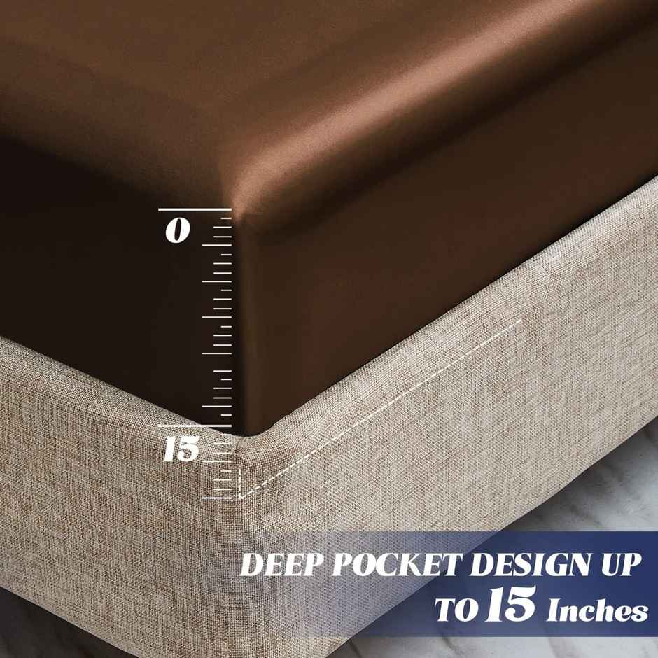 BAY6 Brown Terry Cotton 220 GSM Waterproof Mattress Protector For Single Size Bed