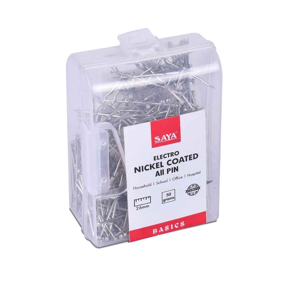 Saya Paper Pins 26mm | Metal All Pins for Notice Boards & Paper Holding | 50g Pack