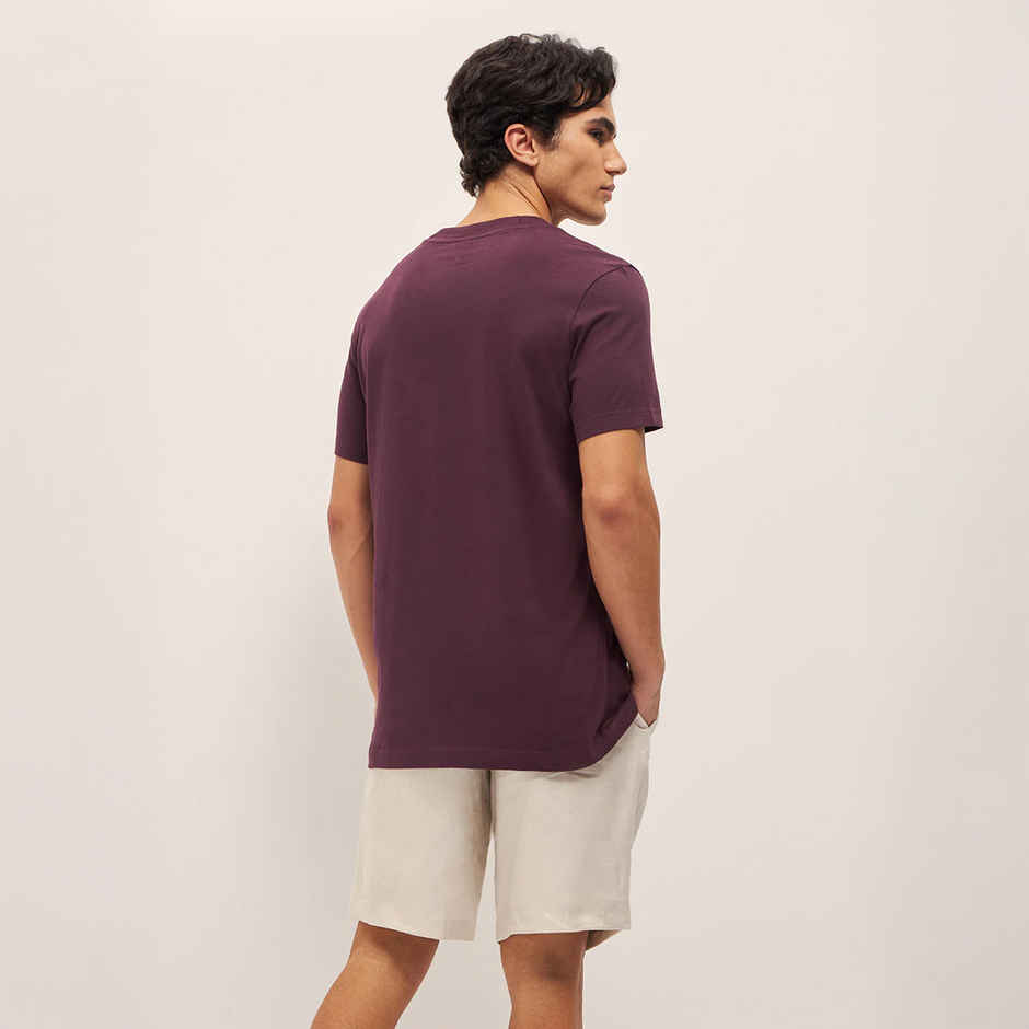 The Bear House Men Relax Fit Solid T-shirt - Subaro | Purple | XL