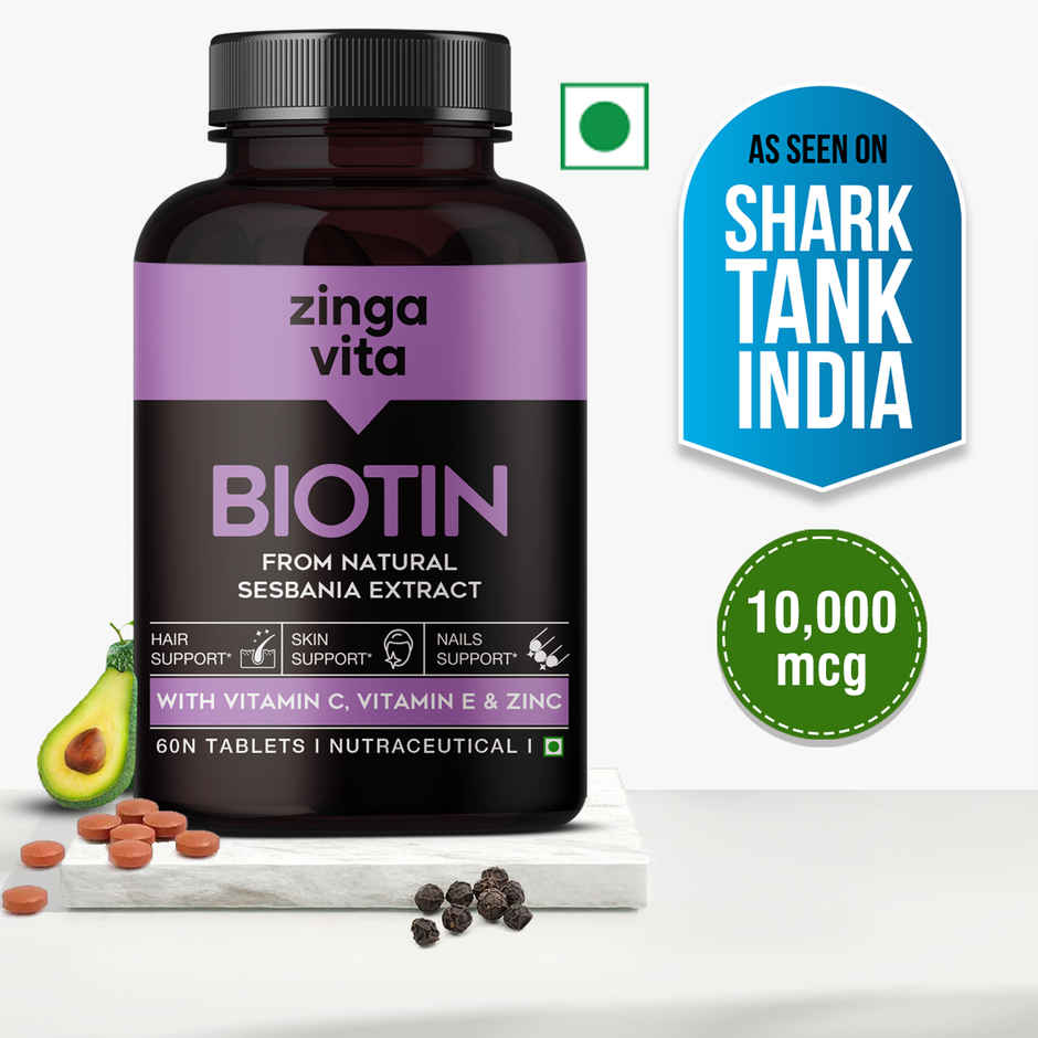 Zingavita Plant Biotin | Hair & Skin Health | 10,000mcg