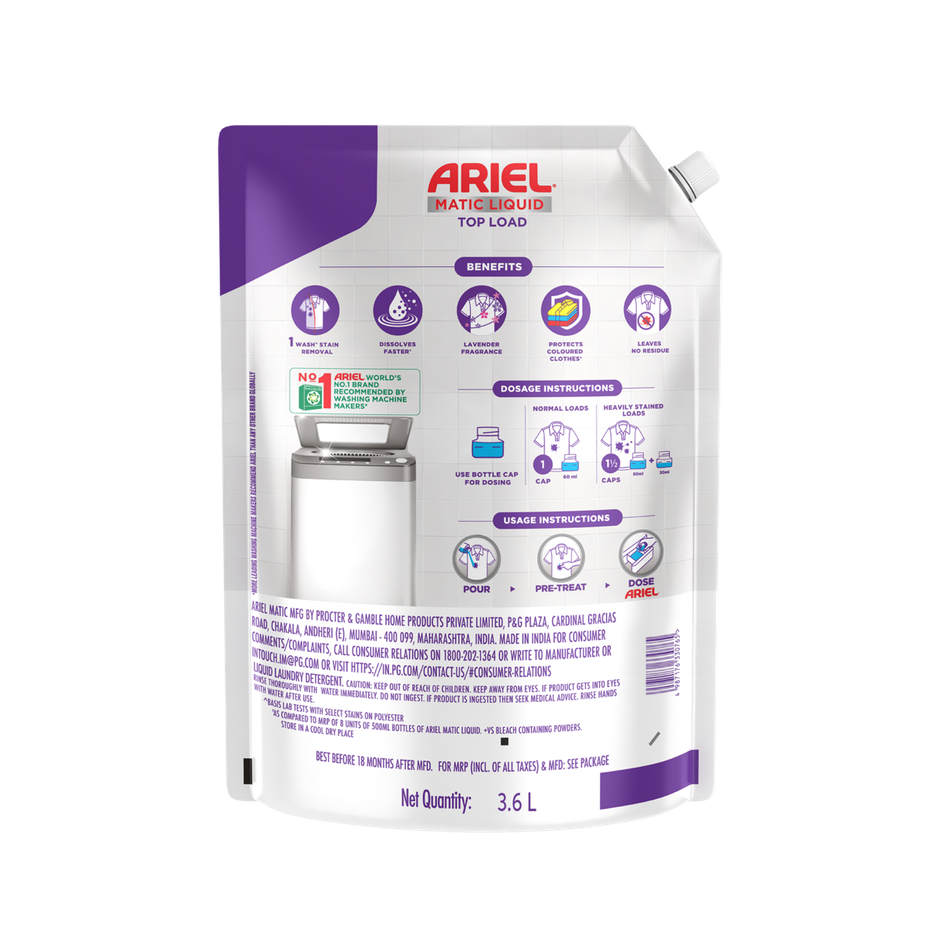 Ariel Matic Top Load Liquid Detergent - Lavender