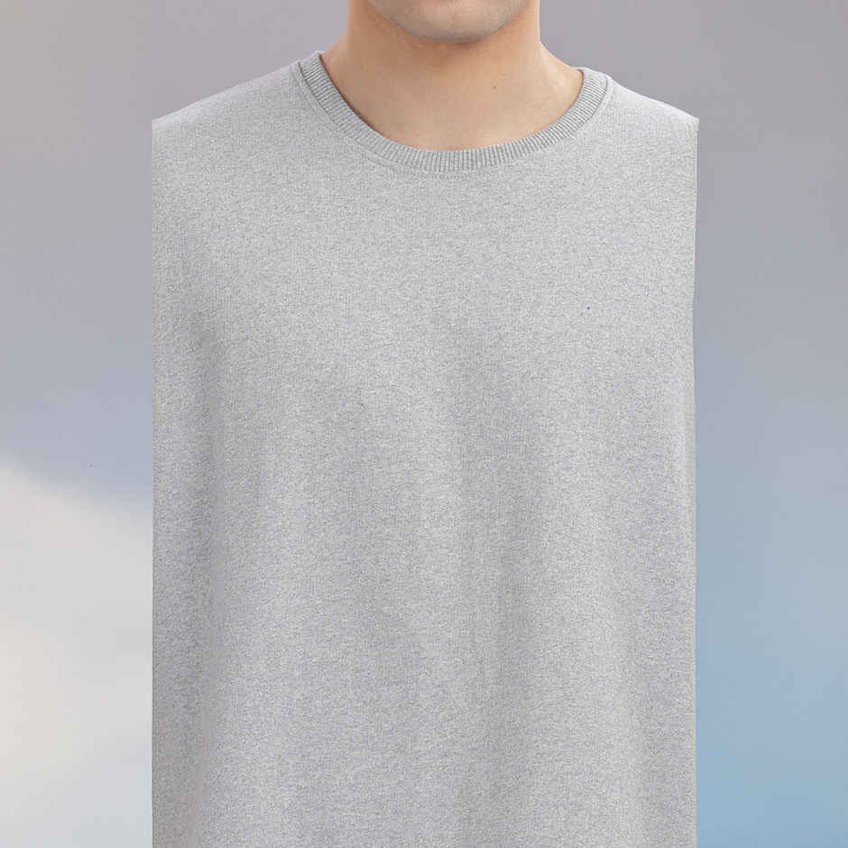 Springman Men Cotton French Terry Oversized T-shirt | Grey - XL