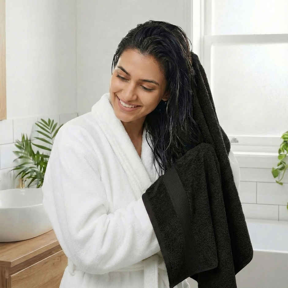 myTrident Urban Comfort Cotton Bath Towel | Black