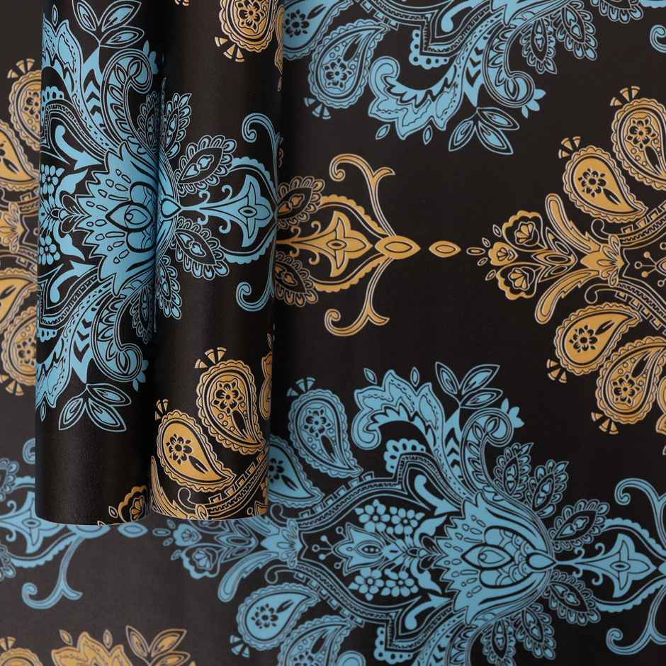 BAY6 Black And Gold Self Adhesive Wallpaper - 500 x 45 cm | Pack Of 1