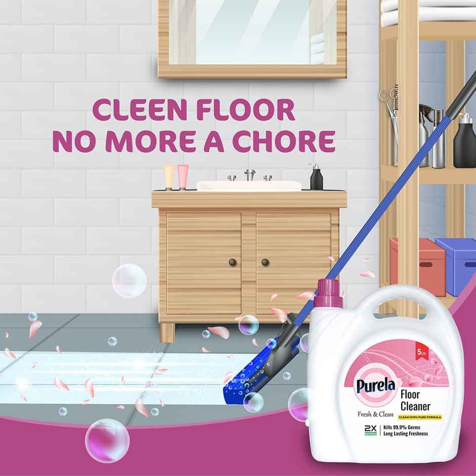 Purela Rose Floor Cleaner Liquids | Bathroom Surface Cleaning Liquid | Ecofriendly
