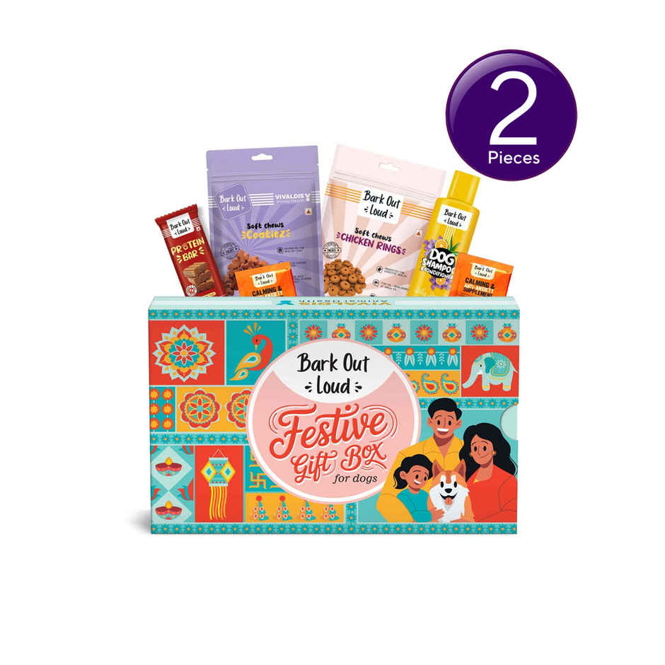 Bark Out Loud Festive Dog Gift Box Combo