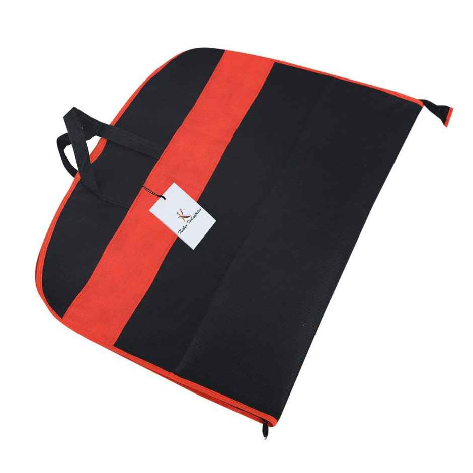 Kuber Industries Foldable Coat Cover With Zipper Closure For Dust Proof Jacket (Black)