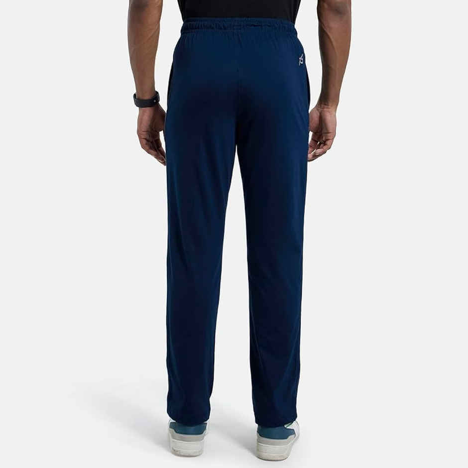 Jockey 9500 Men's Super Combed Cotton Rich Trackpants|Regular Fit|Side Pockets | Navy/Grey Mel-M