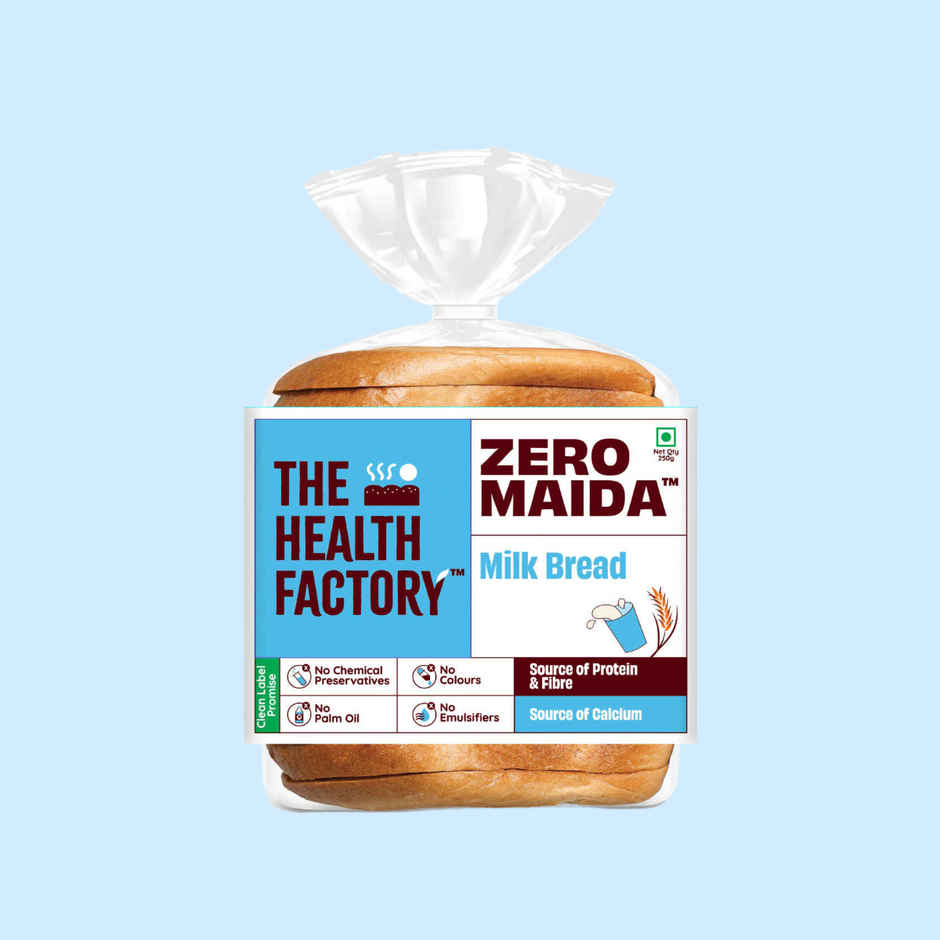 The Health Factory Milk Bread | Zero Maida | Source of Calcium & Fibre | Whole Wheat Bread