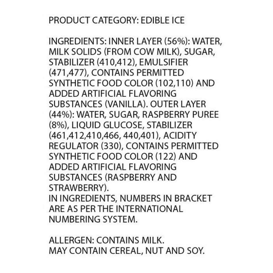 Baskin Robbins Raspberry Vanilla Doublet Bar Ice Cream Stick