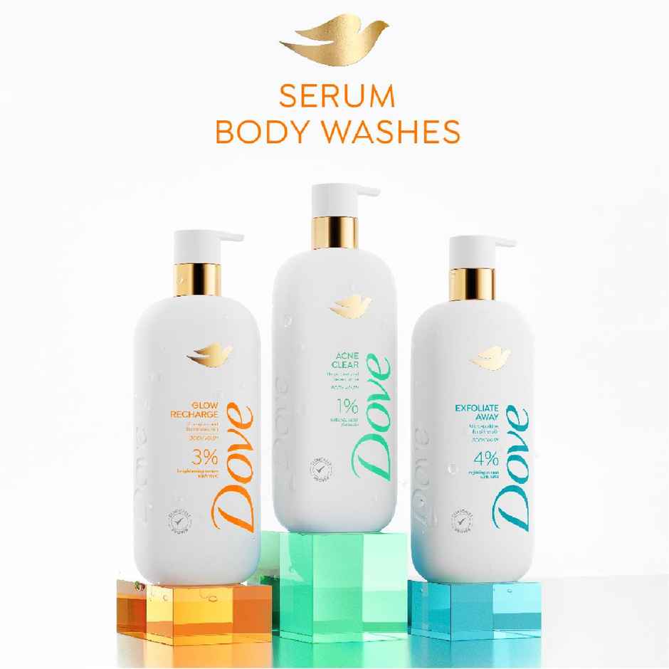 Dove 3% Brightening Serum + Vitamin C Glow Recharge Serum Body Wash