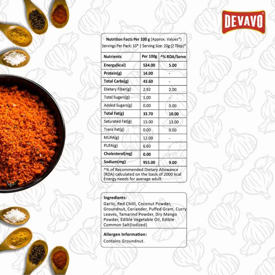 Devavo Dry Garlic Coconut Chutney