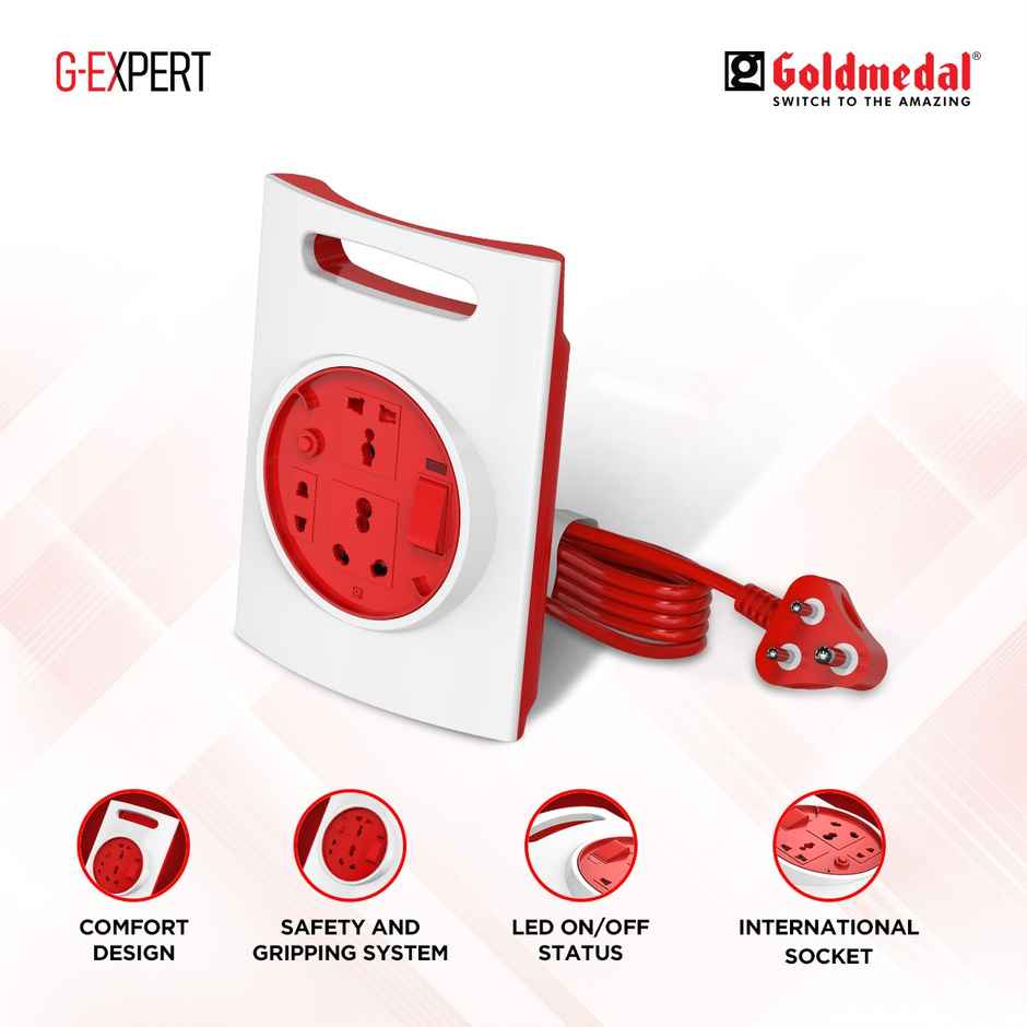 Goldmedal G-Expert 16A | 3.5m Extension cord | Master Switch with Indicator | Universal Sockets