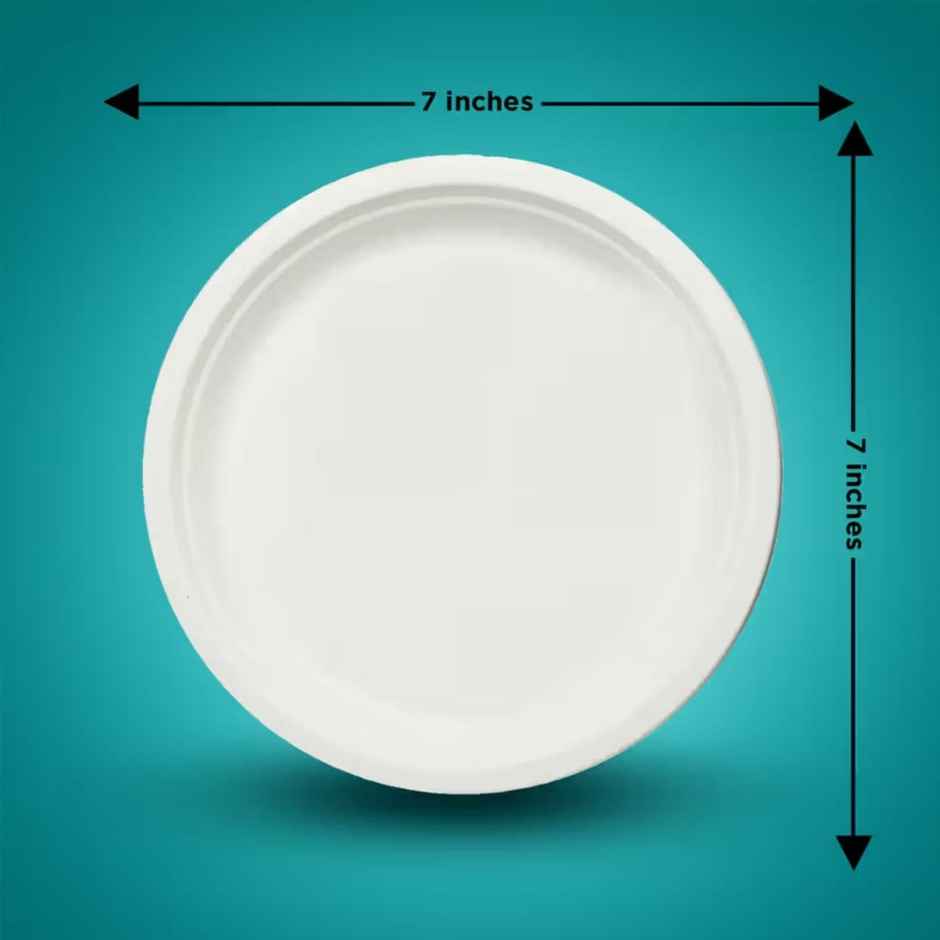 Bagasse Plate | Round | 7 inch | 25 pcs | Naturepac Combo
