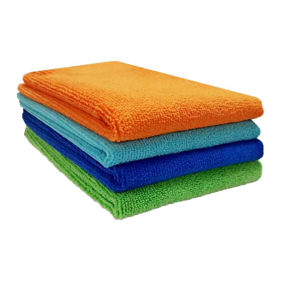 Sheen Microfiber Car Cleaning Cloth | Set Of 4 | 300 GSM - Assorted