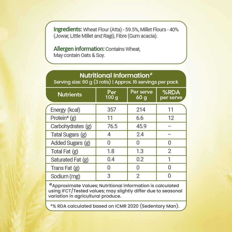 Annapurna Millet Power Atta | 40% Millets - Jowar - Ragi - Little Millet