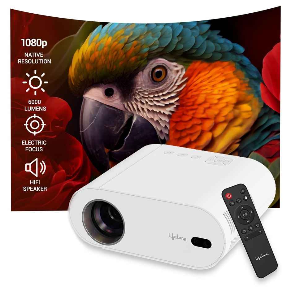 Lifelong TruePixel Smart Projector | Native 1080p Full HD With 4K Support | Android 11