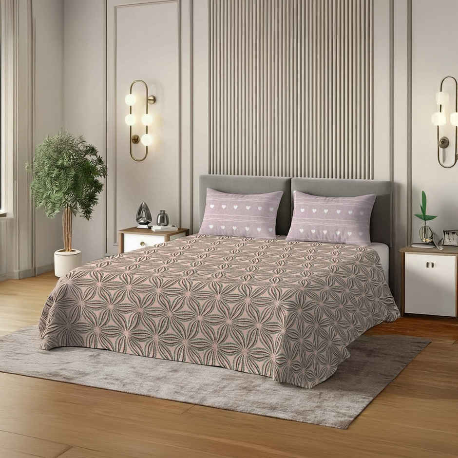 Dream Living 135 GSM King Bedsheet Set |275 x 275 cm| With 2 Pillow Covers