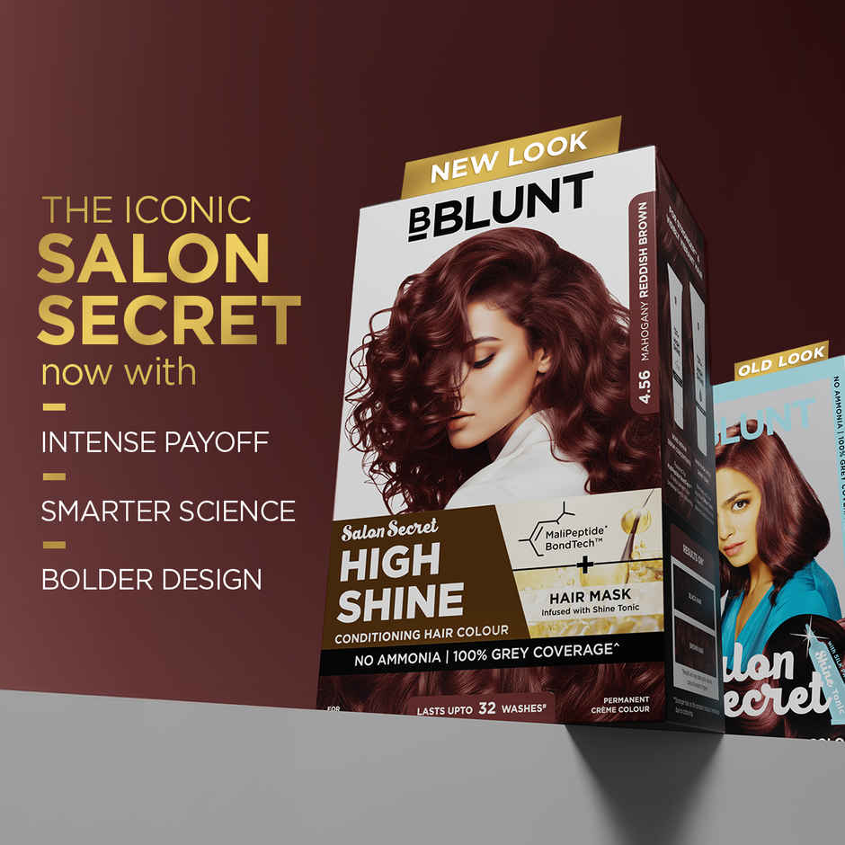 Bblunt Mahogany Salon Secret High Shine Conditioning Hair Colour | Reddish Brown