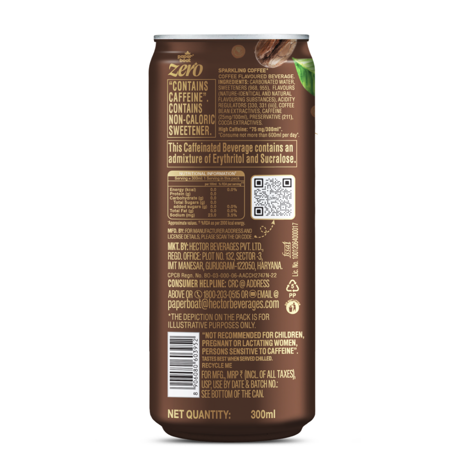 Paper Boat Zero Sparkling Coffee Caffeinated Drink