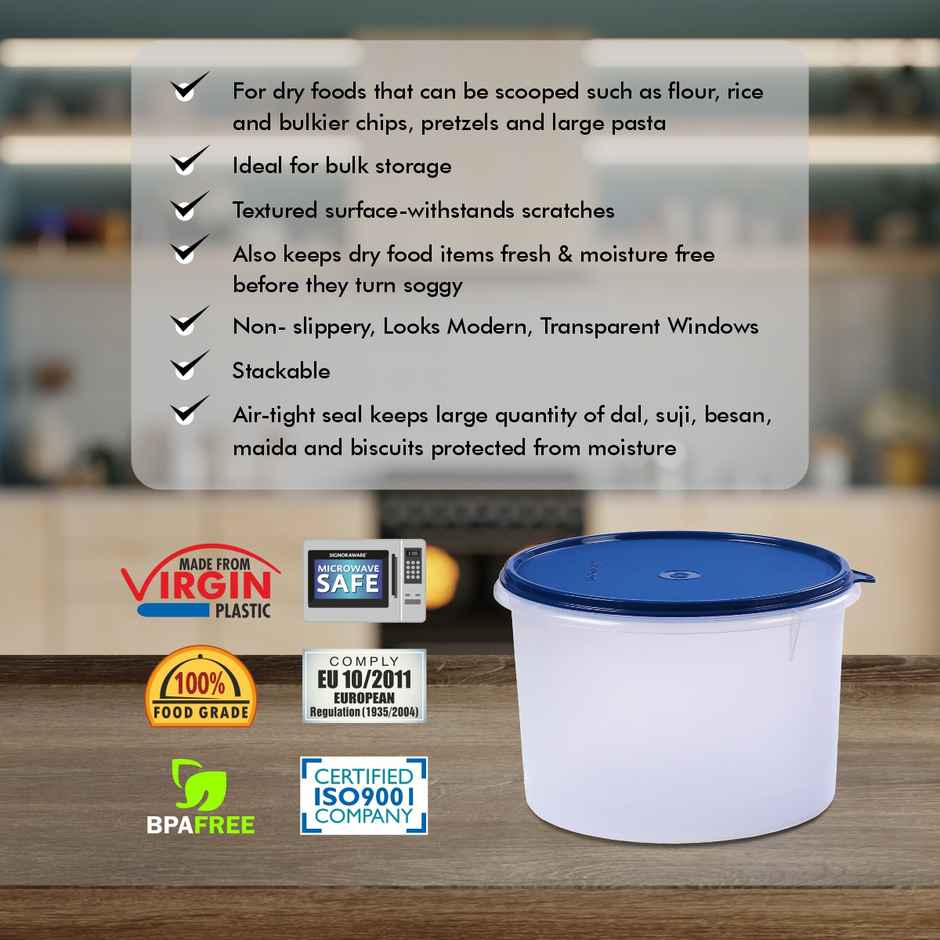 Signoraware Store Well Container Round 3.5 Ltr - Mod Blue