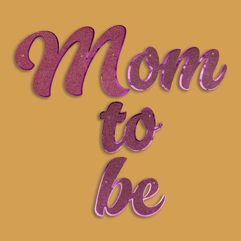 Mom To Be Metallic Glitter Banner | Propcon