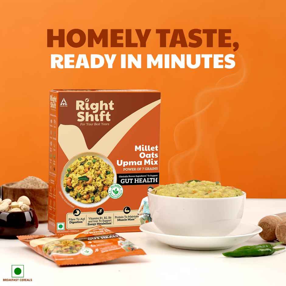 Right Shift Millet Oats Upma Mix | High Protein & Fibre, No preservative | Power of 8 in 1