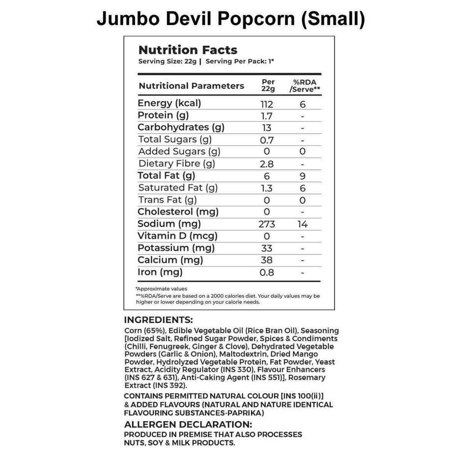 4700BC Devil Popcorn | Jumbo Size | Zero Palm Oil