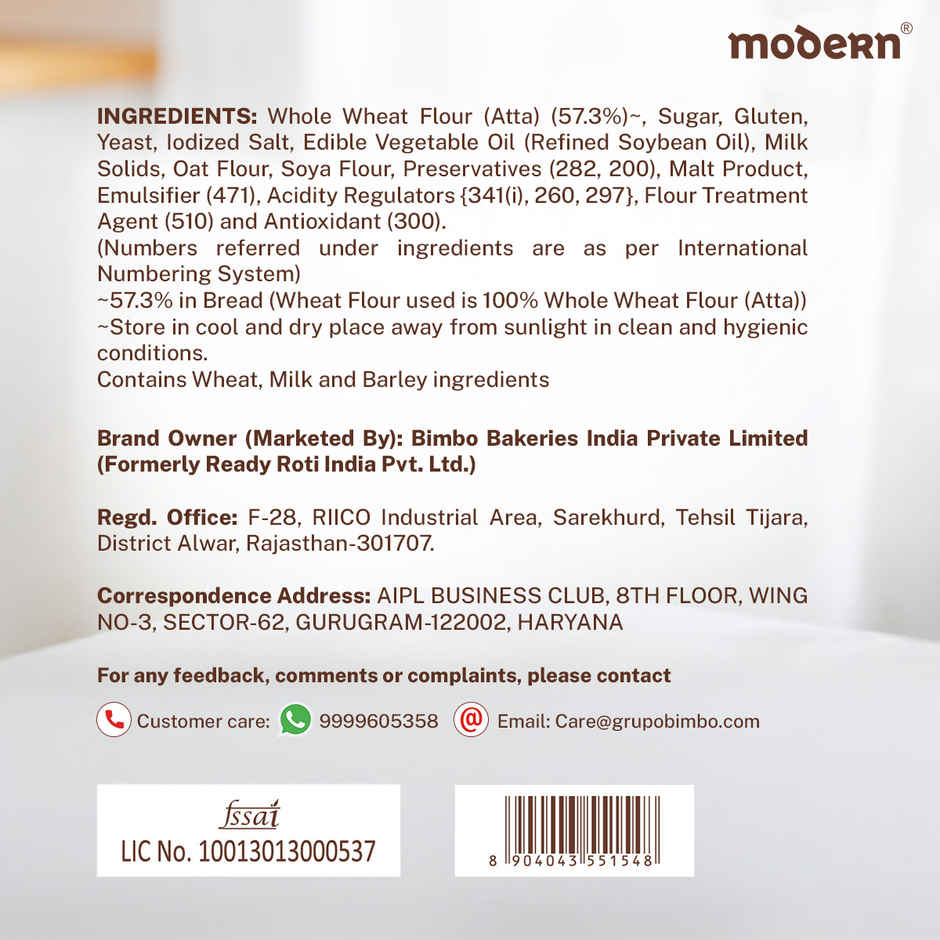 Modern - Zero Maida Whole Wheat Bread