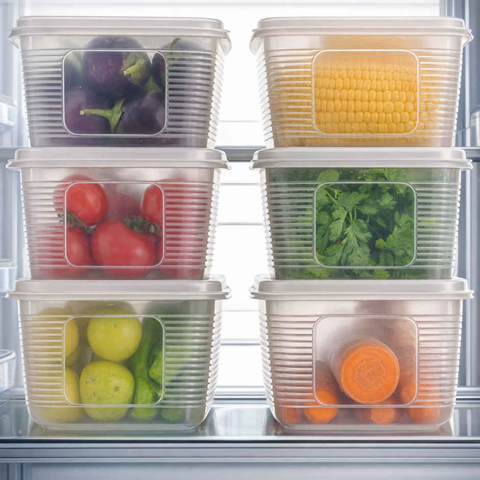 Zedak Fridge Storage Container with Lid - 1 pack (4 pcs)
