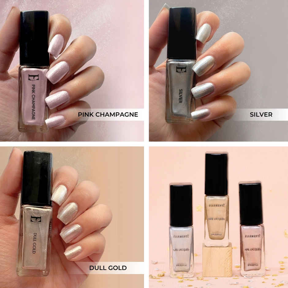 Ellement Co. Celestial Shimmer Nail Polish Kit | Shimmery Glam Shades | Long-Lasting Gloss