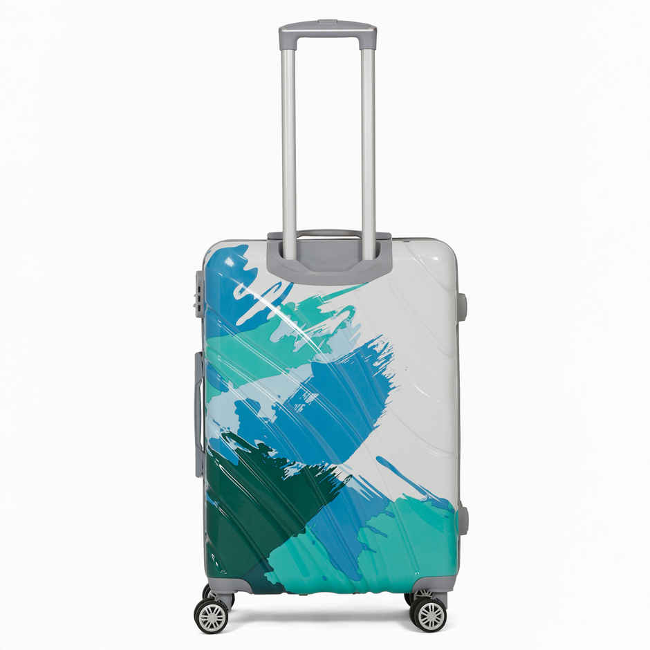 Teakwood ABS and Polycarbonate 65 L Telescopic Hard Luggage Trolley Bag | Blue - M