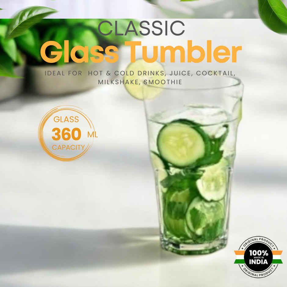 Yera Stylo 375 ml Water/Juice/Smoothie Tumbler Set 6 pcs