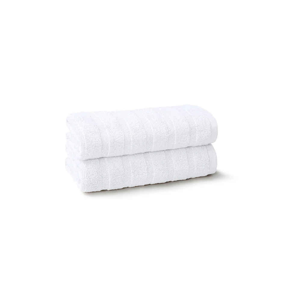 Mytrident Quick Dry Cotton Hand Towel Set | 16 x 28 in | White