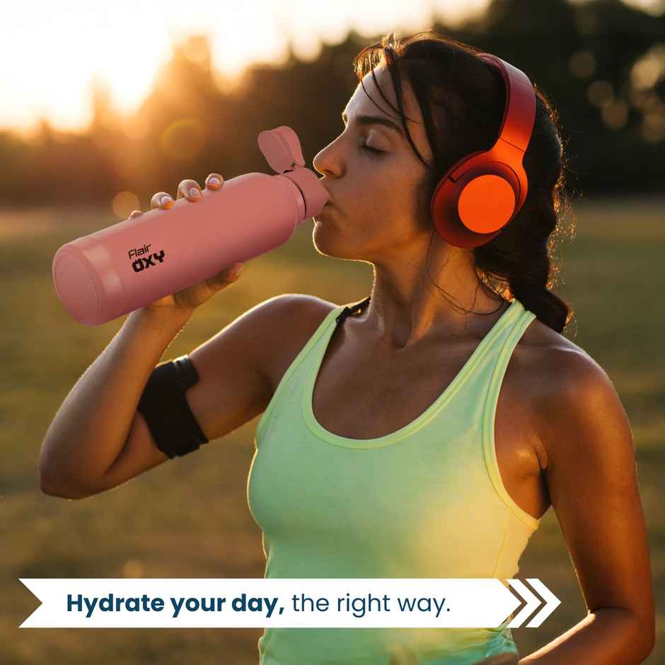 Flair Oxy Stainless Steel Inner Insulated Water Bottle 900Ml Pink