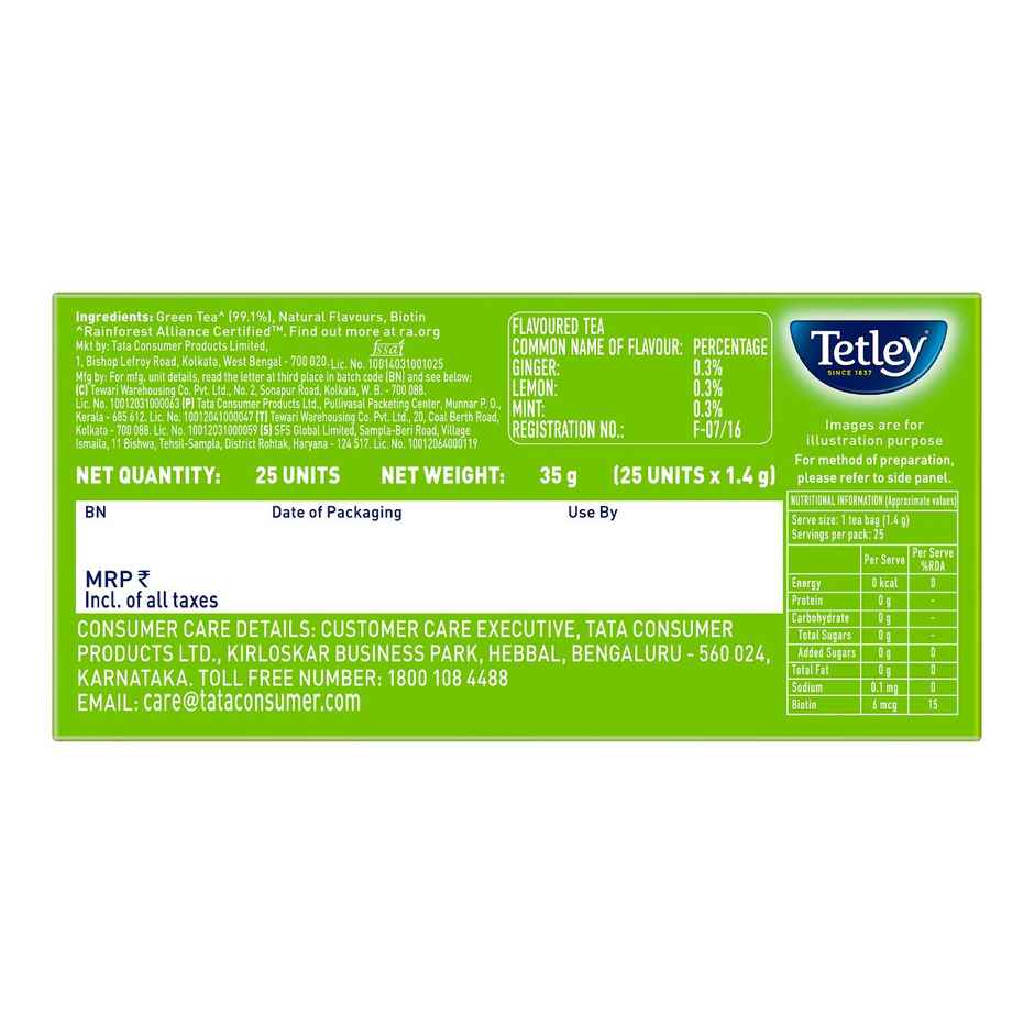 Tetley Beauty Care Ginger - Mint | Lemon Green Tea