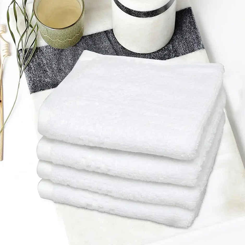Bianca Ultra Soft Zero Twist 100% Cotton Towel | Aerocore Tech | Set of 4 | Solid | White