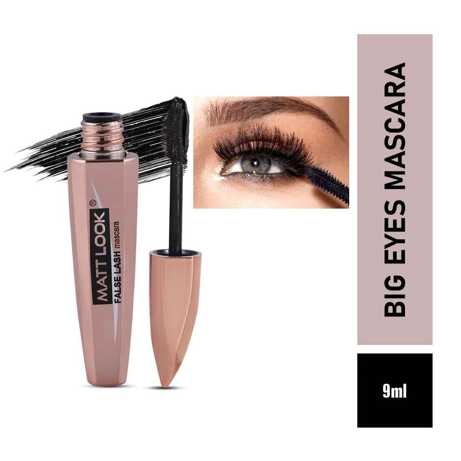 Mattlook False Lash Mascara | Intense Black Color | High Volume & Long lasting Curly Lashes | Black