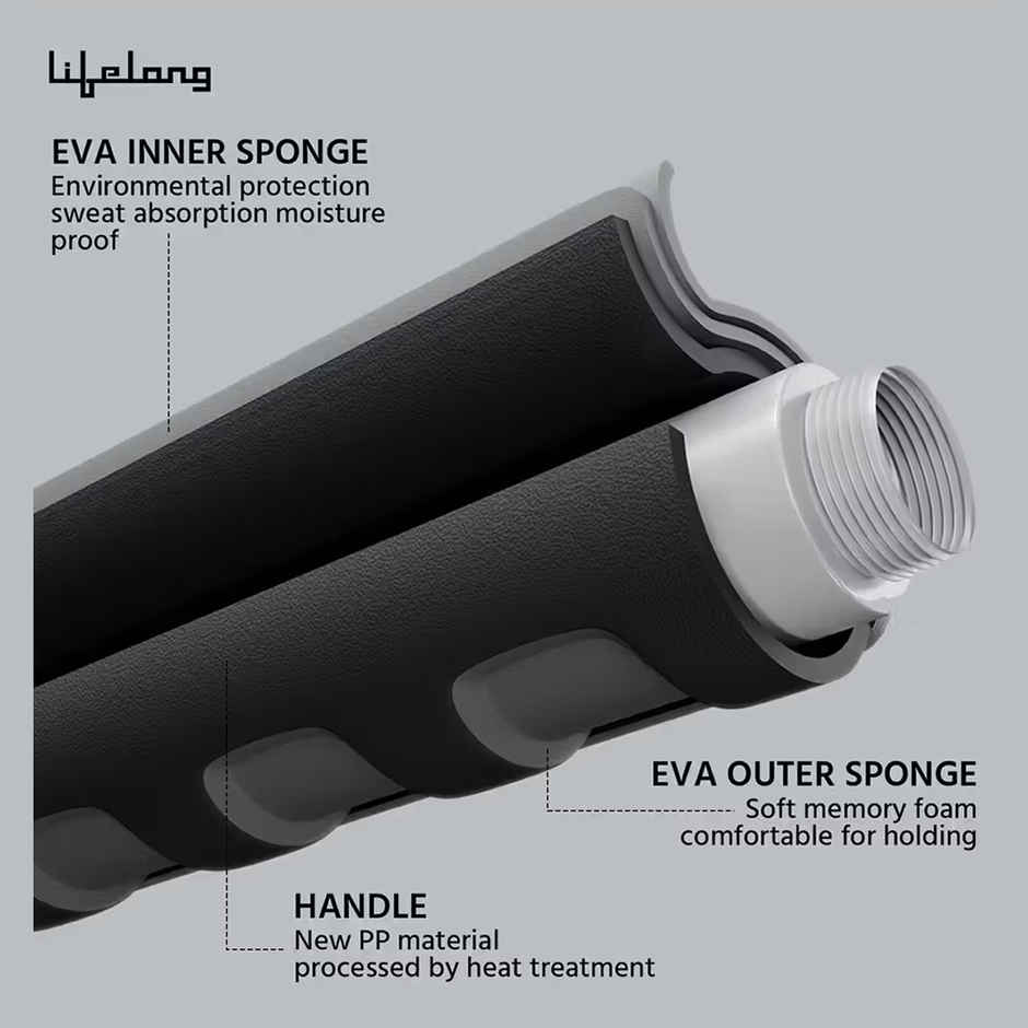 Lifelong LLSR06 Skipping Rope with Counter | Tangle-Free, 290cm (Grey)